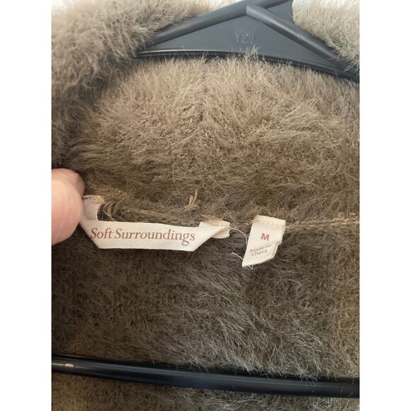 Soft Surroundings Maven Topper Fuzzy Sweater Long Brown Taupe Womens Size M - Picture 5 of 9